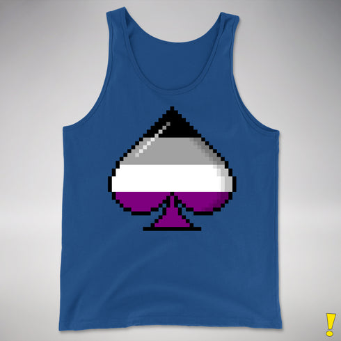 Asexual Pride Pixel Ace of Spades Premium Tank Top - Royal Blue